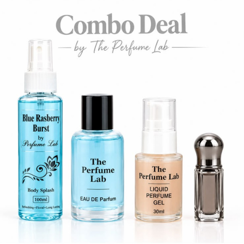 Perfume Lab combo deal with body splash, perfume, liquid perfume gel and attar

